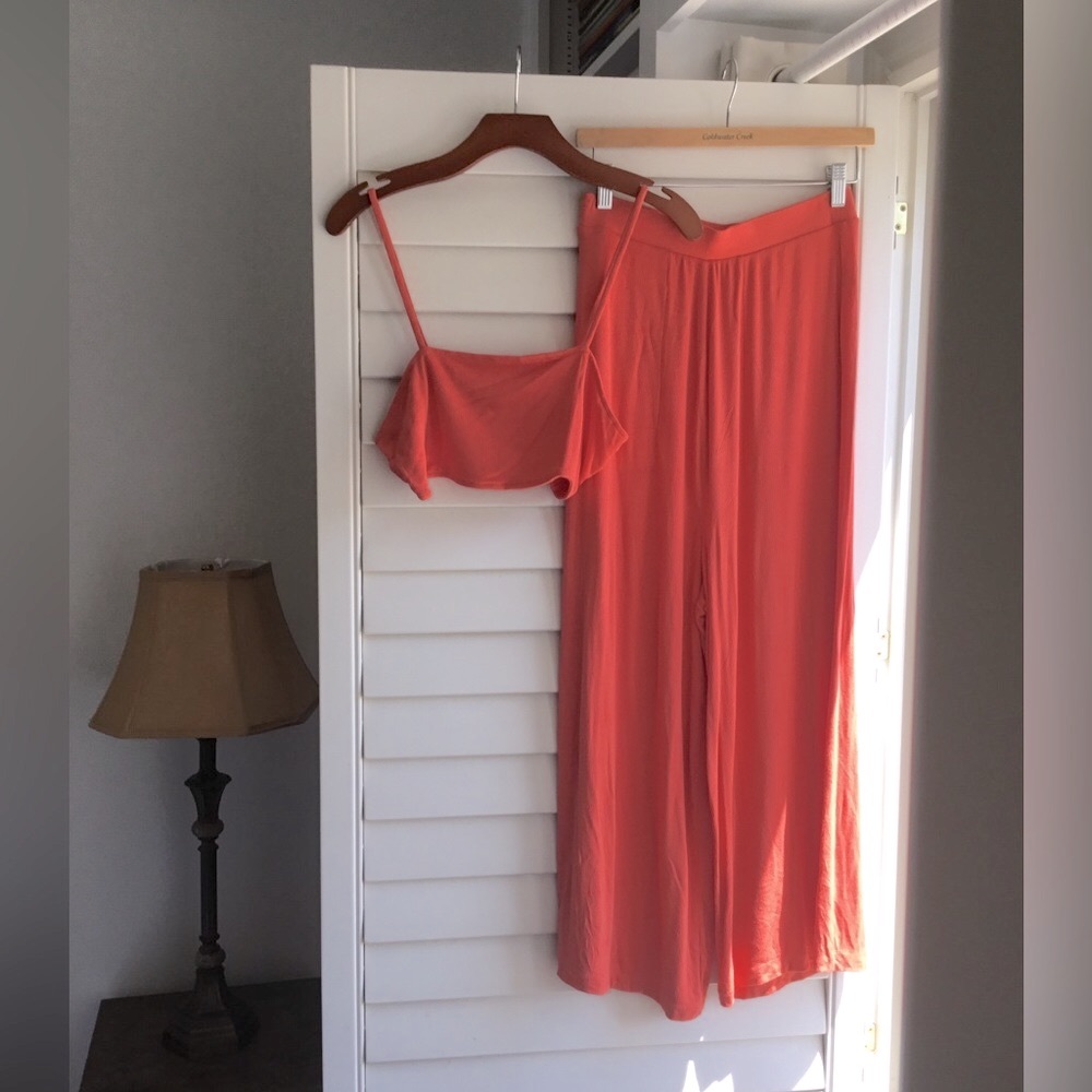 NWOT Free People Beach Coral Jumpsuit Set